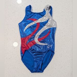 PATRIOTIC GK ELITE Gymnastics Dance Small Red Blue Mystique Olympic RHINESTONES
